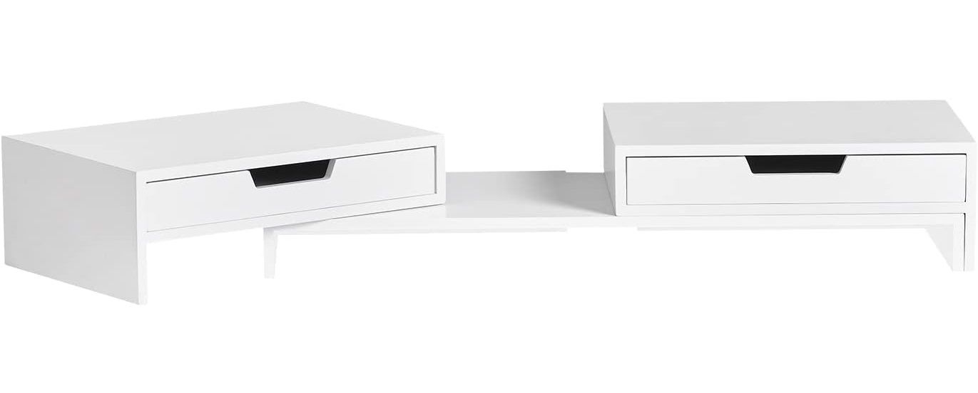 V178-63284-98648-00 White Monitor Stand with Drawers - Image 1