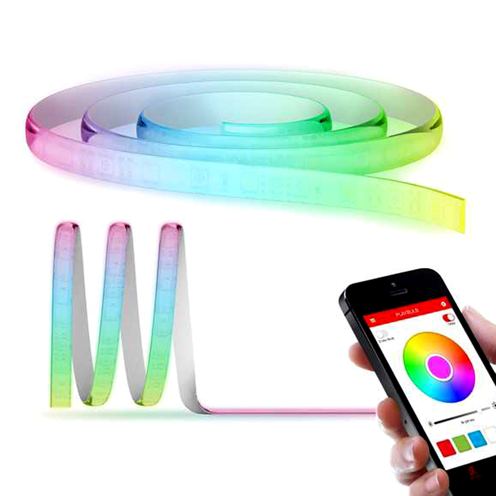 V185-BTL501-77448-00 Mipow Playbulb Comet Smart Bluetooth LED Colour Light Strip Kit 2M - Image 1