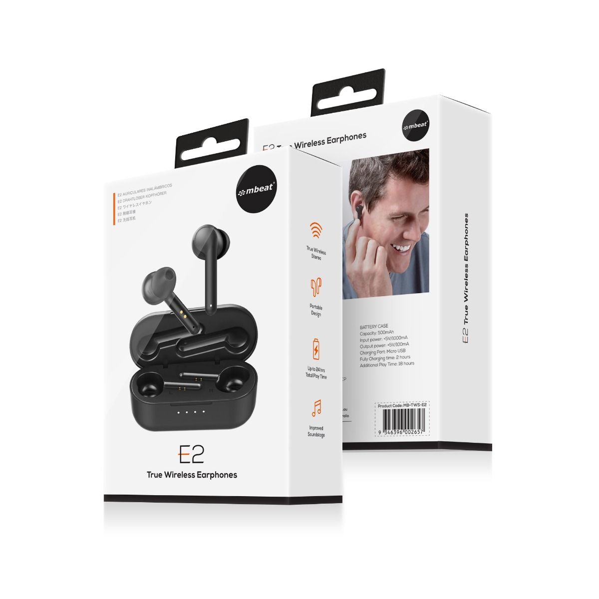 V186-MB-TWS-E2-27417-00 mbeat E2 True Wireless Earphones - Image 1