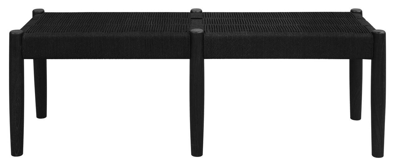 V199-BE125RTKLB-210518-00 Kelly Loom Oak Bench (Black) - Image 1