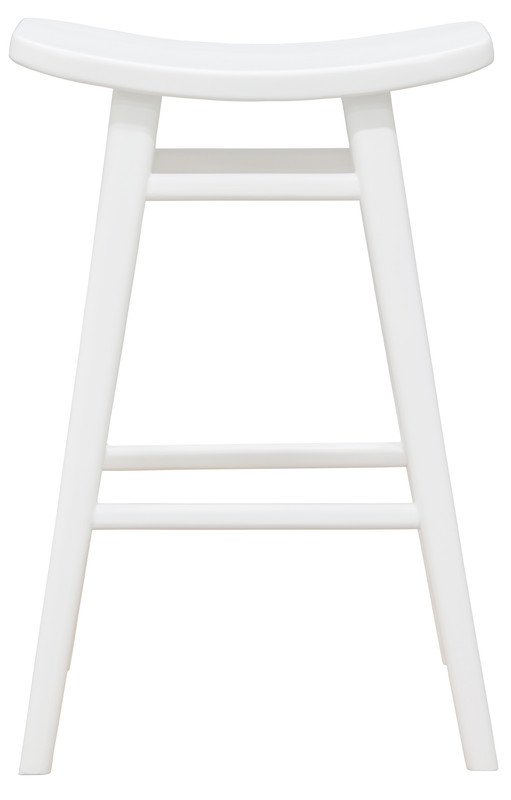 V199-BR068OVWH-189659-00 Aria Oval Solid Timber Counter Stool (White) - Image 1