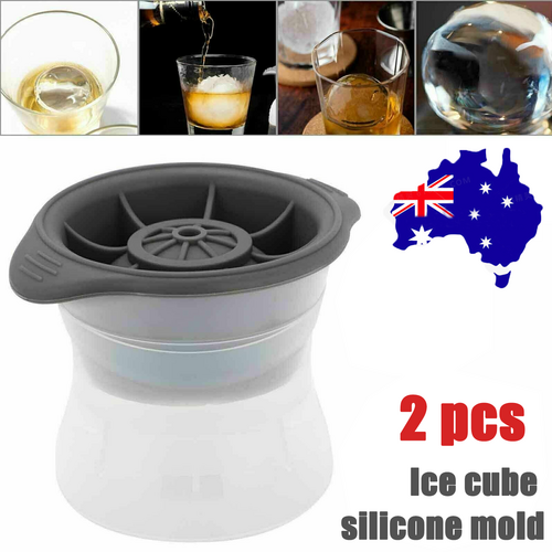 V201-W12063025-189243-00 2pcs grey Silicone Ice Ball Mold Sphere Cube Maker Mould Jelly Whiskey Cocktail - Image 1