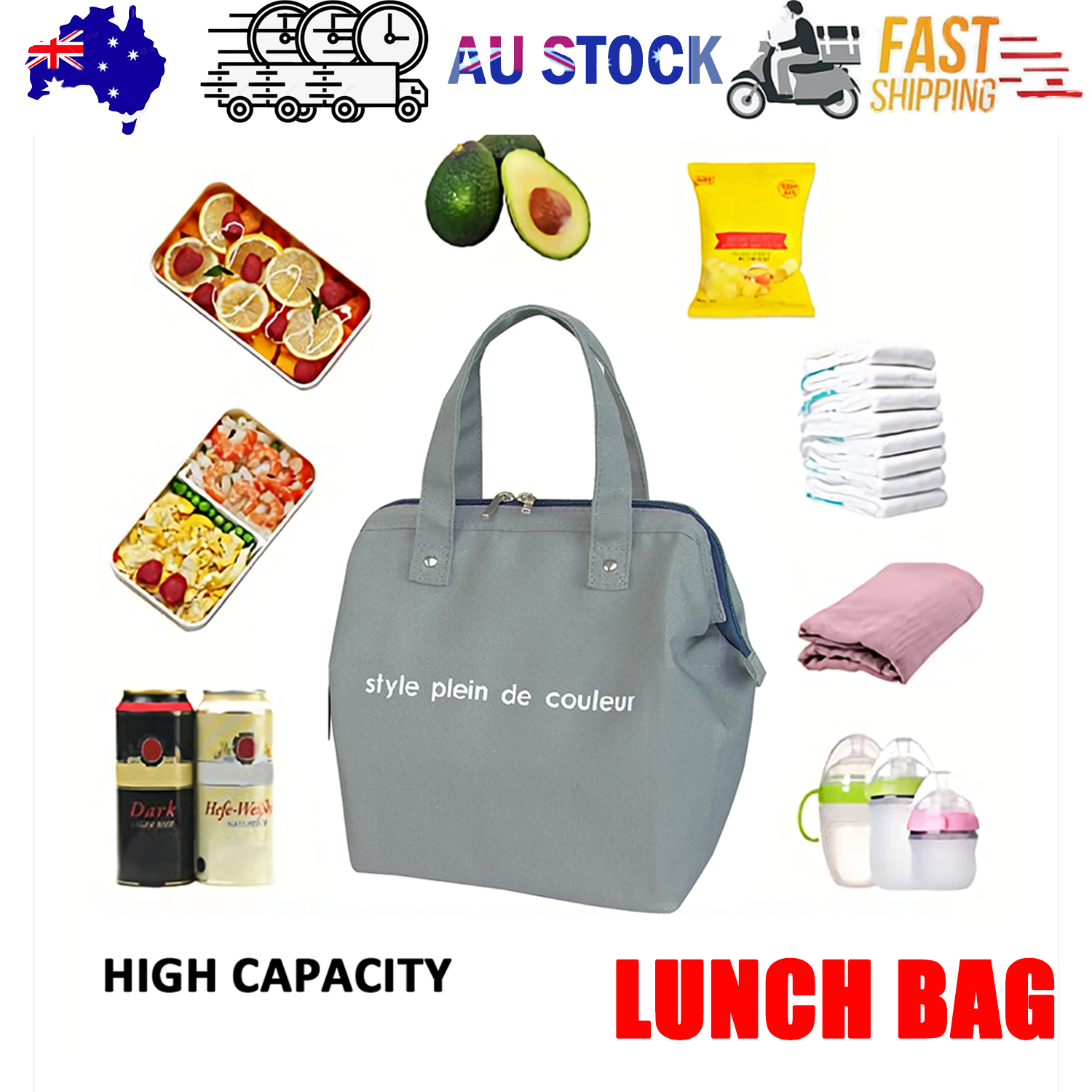 V201-W12583117-202505261648-00 Insulated Thermal Cooler Lunch Bag Portable Picnic Storage Bag Pouch 22*14*25cm - Image 1