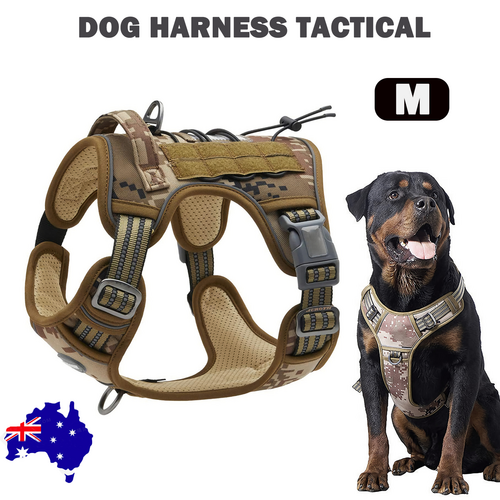 V201-W12991594-191456-00 Dog Harness Tactical No Pull Adjustable Pet Military Working Training Vest M - Image 1