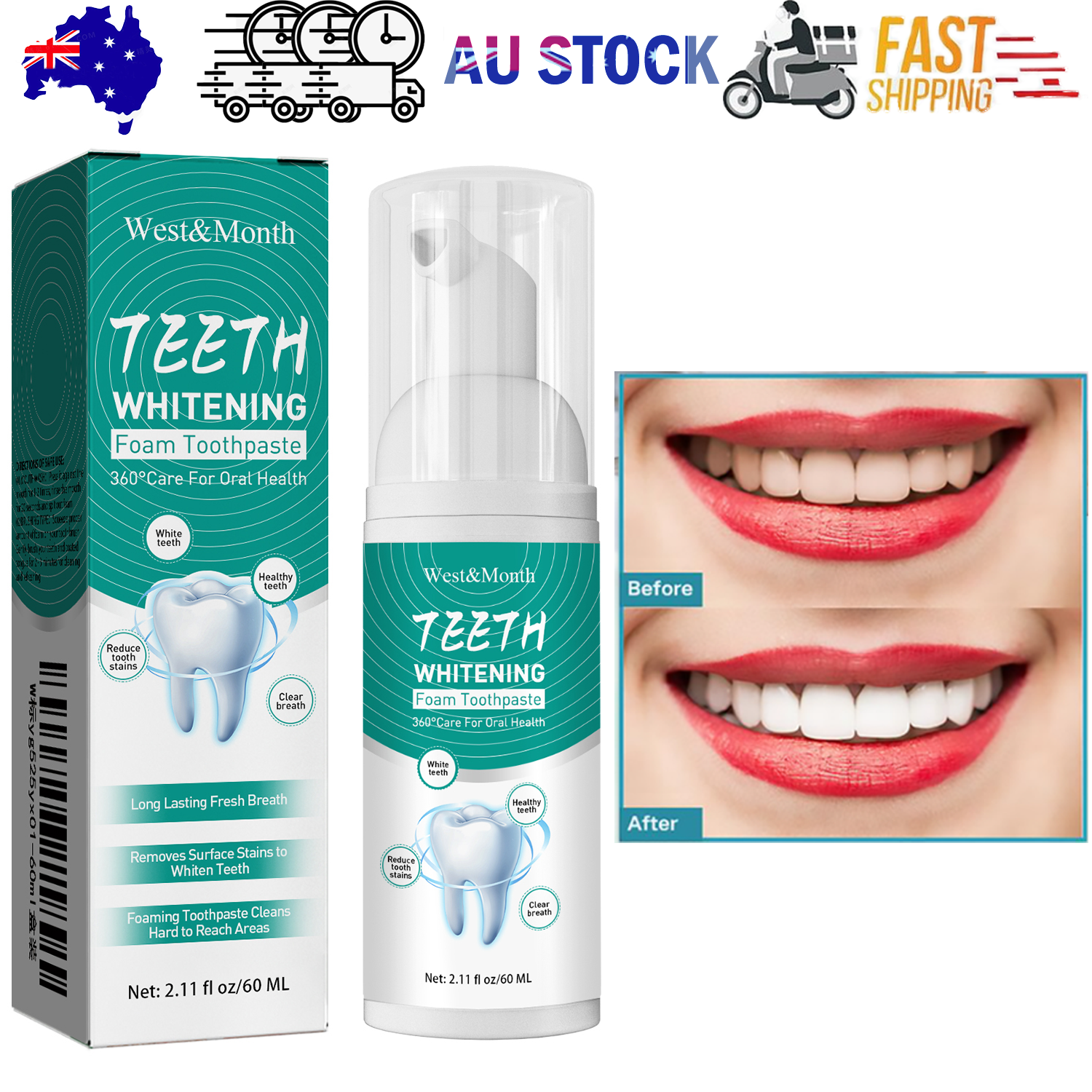 V201-W13288640-202505071534-00 Foam Toothpaste Breath Freshening Whitening Toothpaste Tooth Anti-Moth Mouth Cleaning Tooth Stains And Gum Care - Image 1