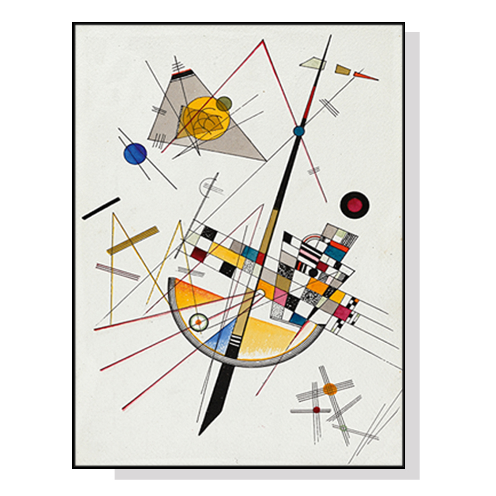 V207-1076_Delicate-Tension-By-Wassily-Kandinsky-black_1 Wall Art 50cmx70cm Delicate Tension By Wassily Kandinsky Black Frame Canvas - Image 1