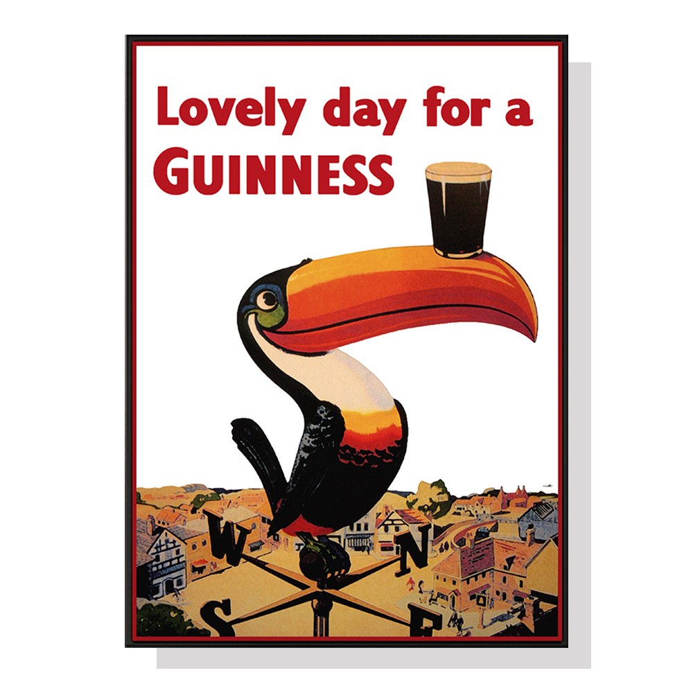 V207-1112_Beer-Lovely-Day-For-A-Guinness_1 Wall Art 50cmx70cm Beer Lovely Day For A Guinness Black Frame Canvas - Image 1