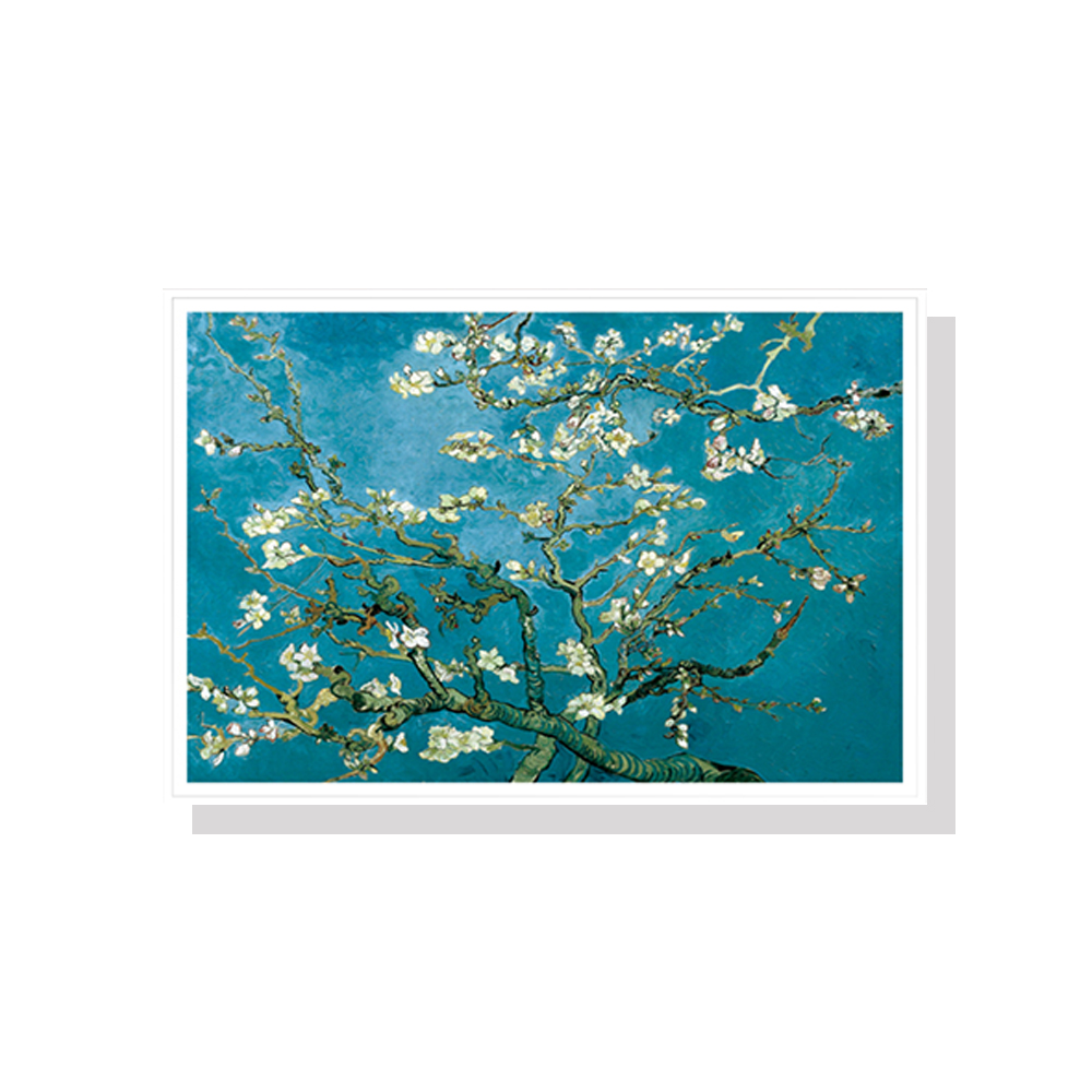 V207-1130_Van-Gogh-Almond-Blossom_1 Wall Art 50cmx70cm Van Gogh Almond Blossom White Frame Canvas - Image 1