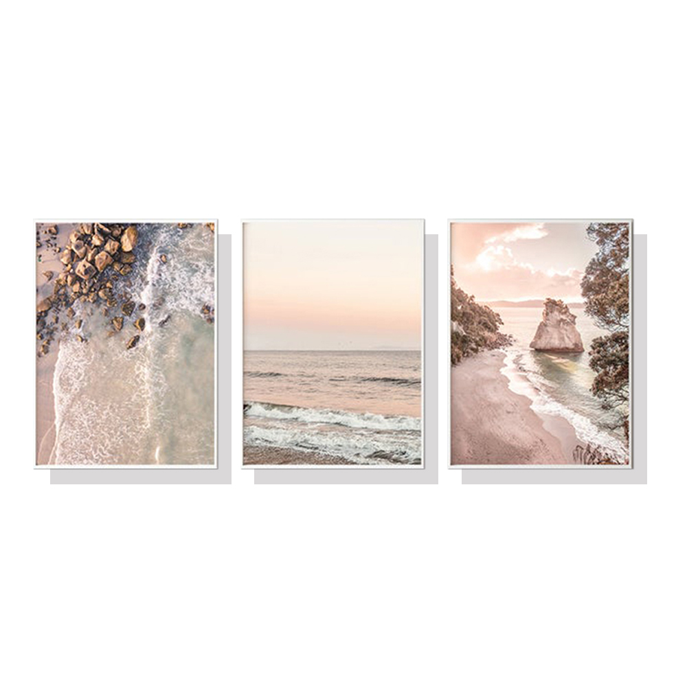 V207-1155_Amazing-Newzealand_1 Wall Art 50cmx70cm Amazing Newzealand 3 Sets White Frame Canvas - Image 1