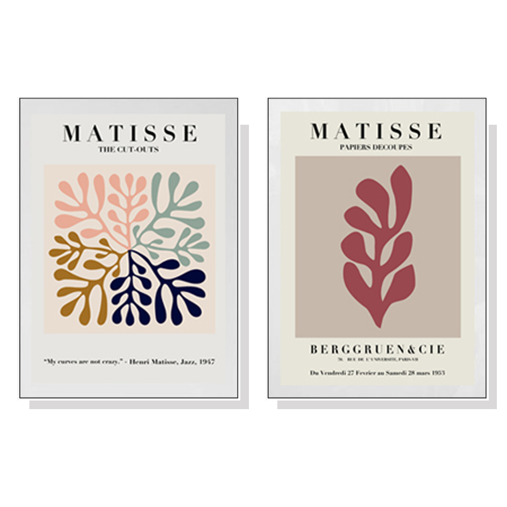 V207-1247-3-146377-00 Wall Art 90cmx135cm Matisse 2 Sets White Frame Canvas - Image 1