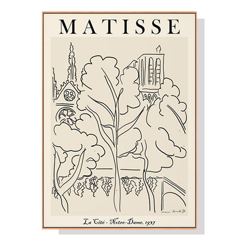 V207-1325-1-146065-00 Wall Art 40cmx60cm Line Art By Henri Matisse Wood Frame Canvas - Image 1