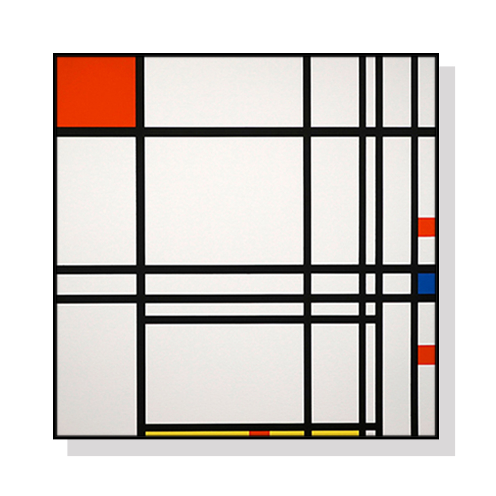 V207-1421-1-145944-00 Wall Art 40cmx40cm Abstract Art By Piet Mondrian Black Frame Canvas - Image 1