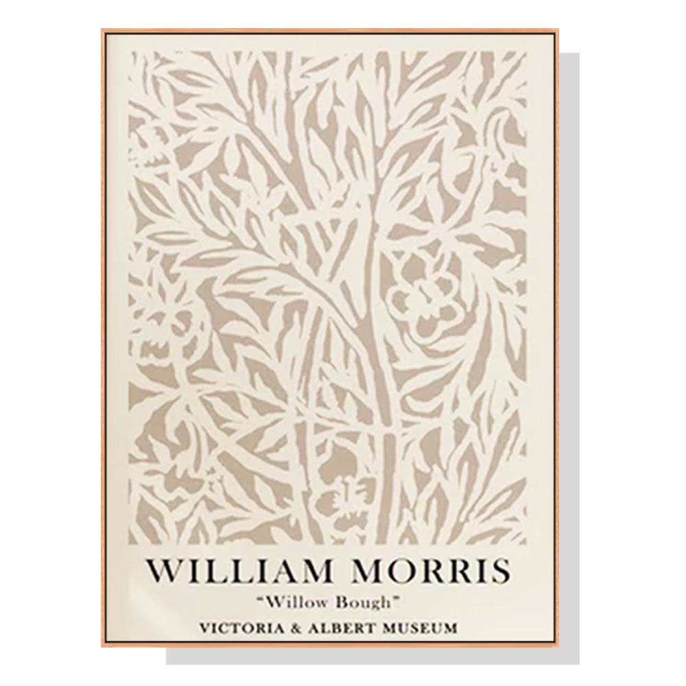 V207-1432-1-145827-00 Wall Art 40cmx60cm William Morris Neutral Wood Frame Canvas - Image 1