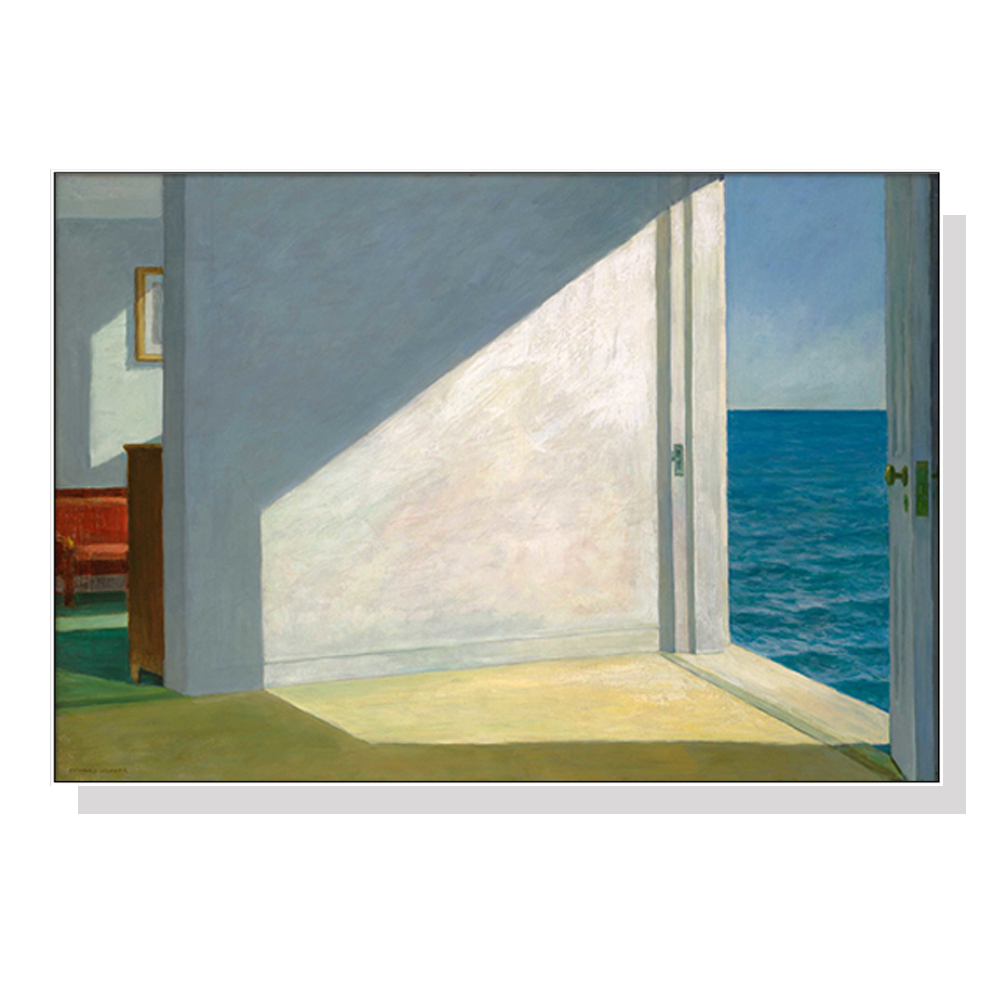 V207-1485-66222-00 Wall Art 70cmx100cm Room By The Sea By Edward Hopper White Frame Canvas - Image 1