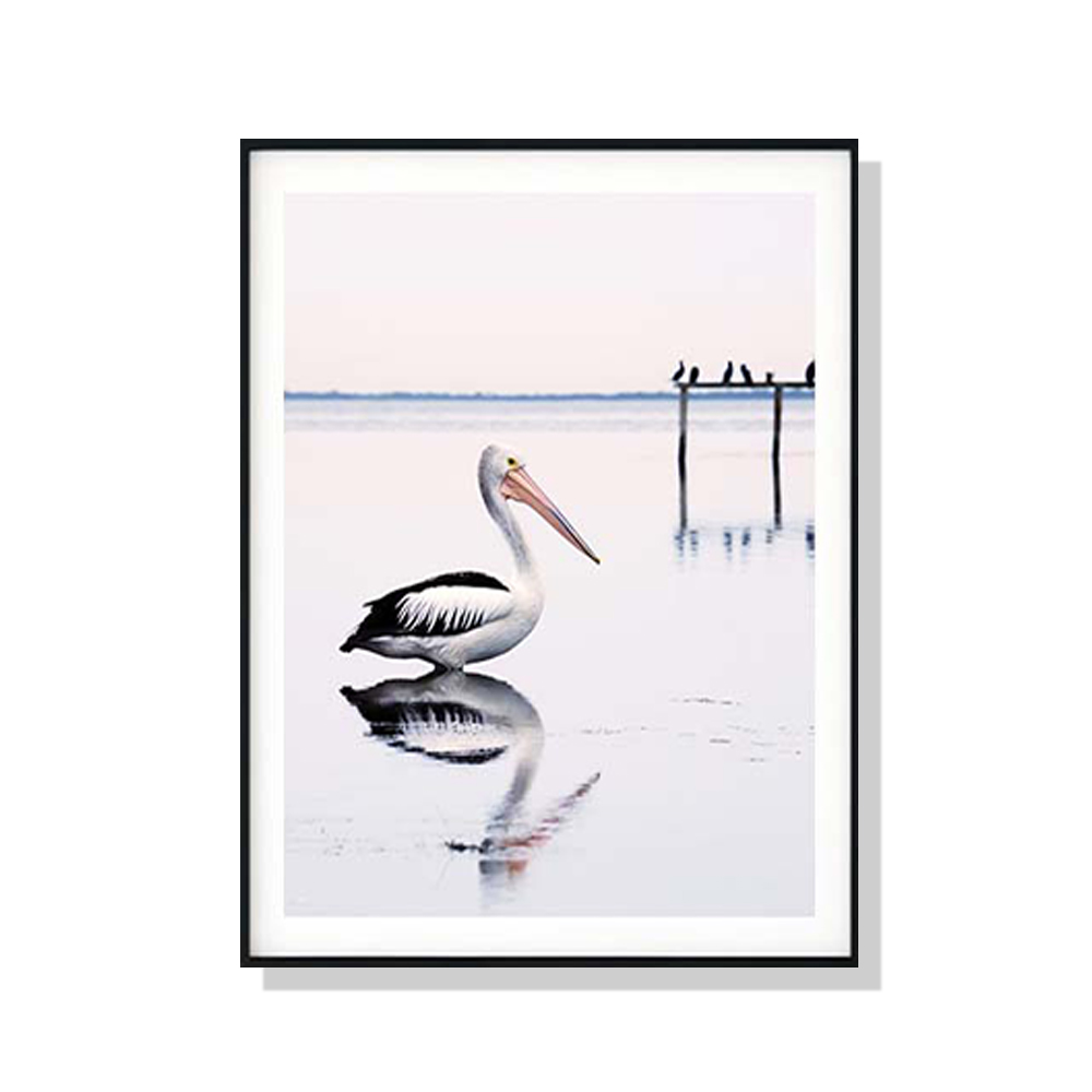 V207-16142-139826-00 Wall Art 100cmx150cm Pelican Black Frame Canvas - Image 1