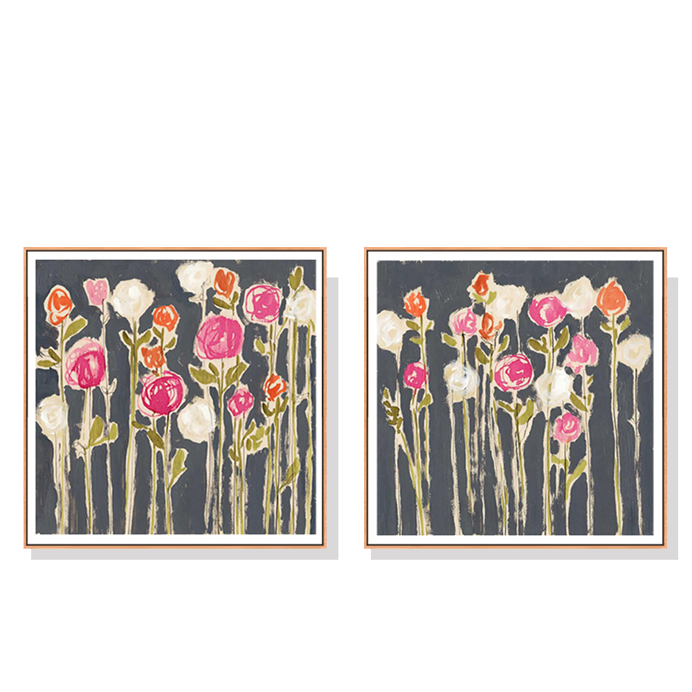 V207-1758-78021-00 Wall Art 50cmx50cm Laurels Lollies 2 Sets Wood Frame Canvas - Image 1