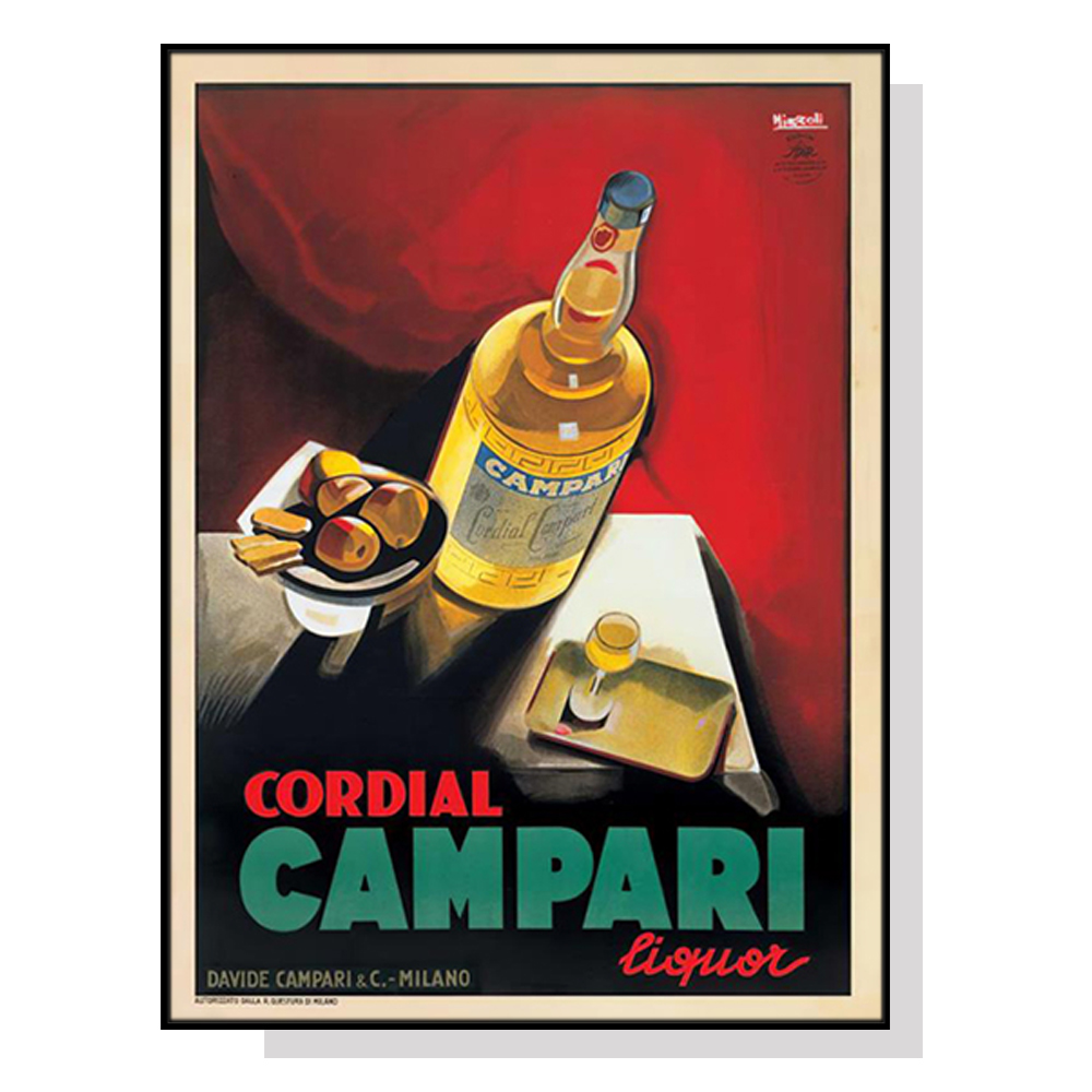 V207-18033-130821-00 Wall Art 100cmx150cm Cordial Campari Liquor Black Frame Canvas - Image 1
