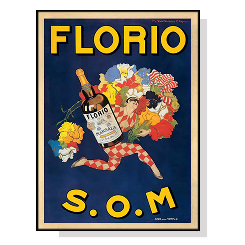 V207-1807-81921-00 Wall Art 50cmx70cm Florio S.O.M Black Frame Canvas - Image 1