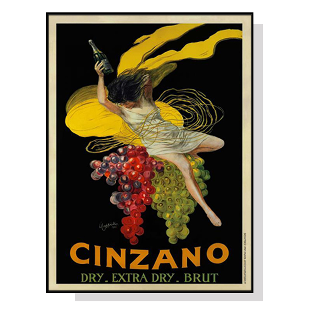 V207-1823-81991-00 Wall Art 50cmx70cm Cinzano Black Frame Canvas - Image 1