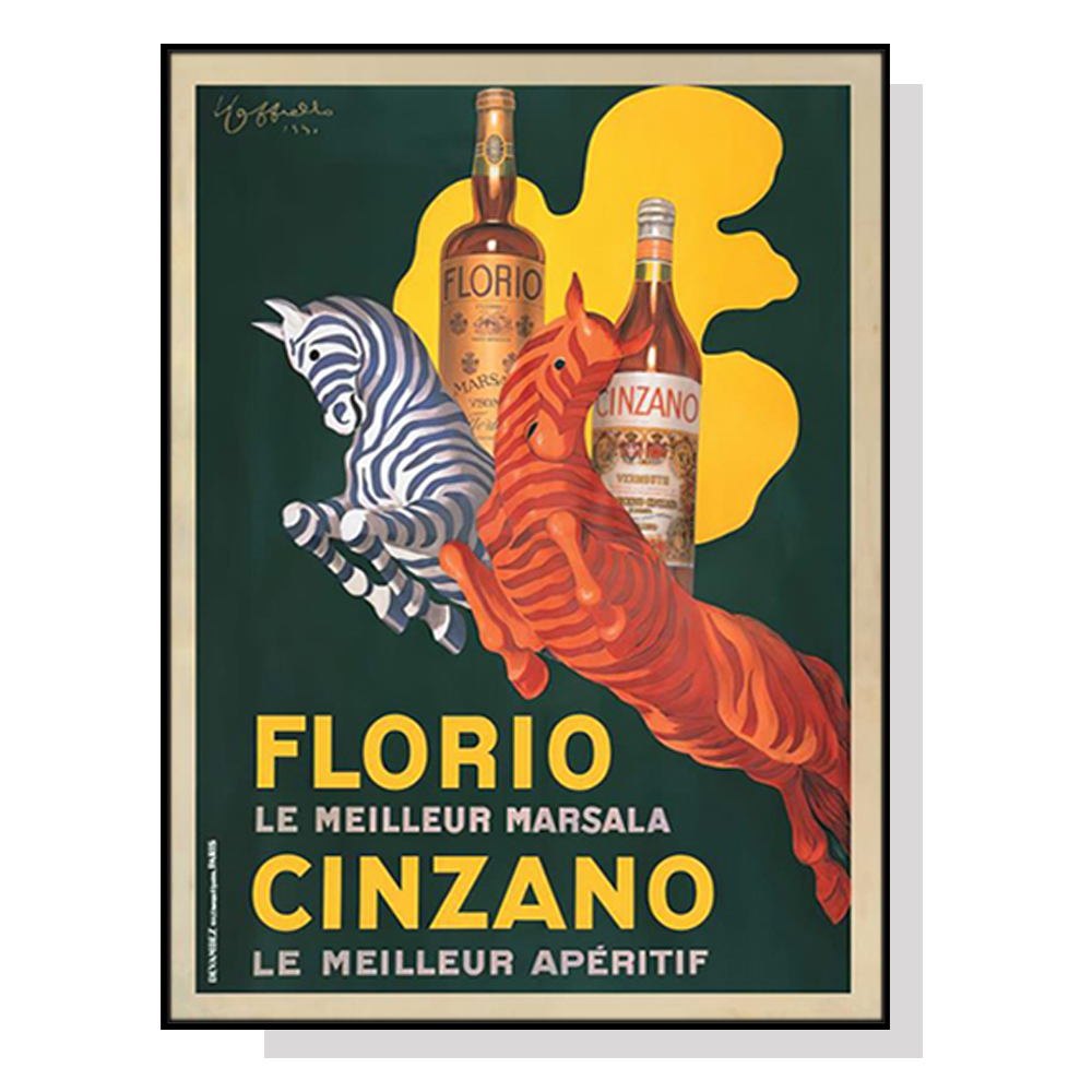 V207-1851-83908-00 Wall Art 50cmx70cm Florio Cinzano Black Frame Canvas - Image 1