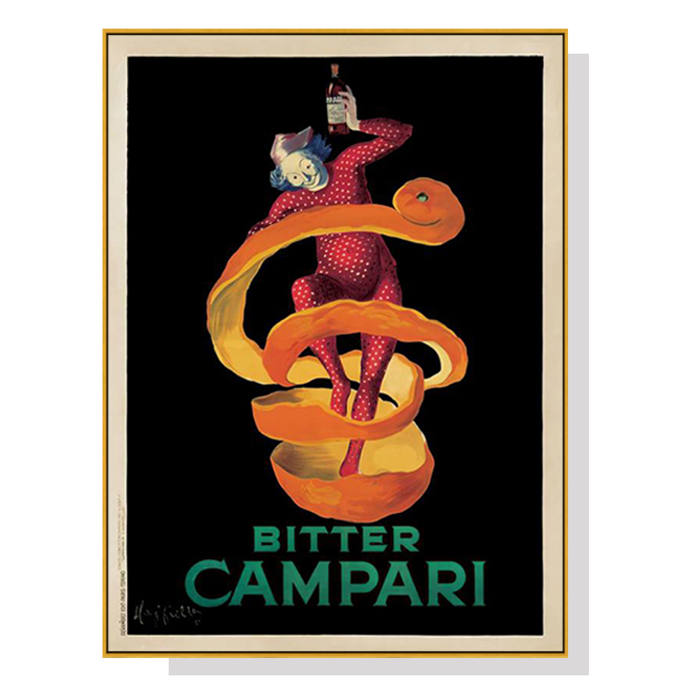 V207-1874-83889-00 Wall Art 80cmx120cm Bitter Campari Gold Frame Canvas - Image 1