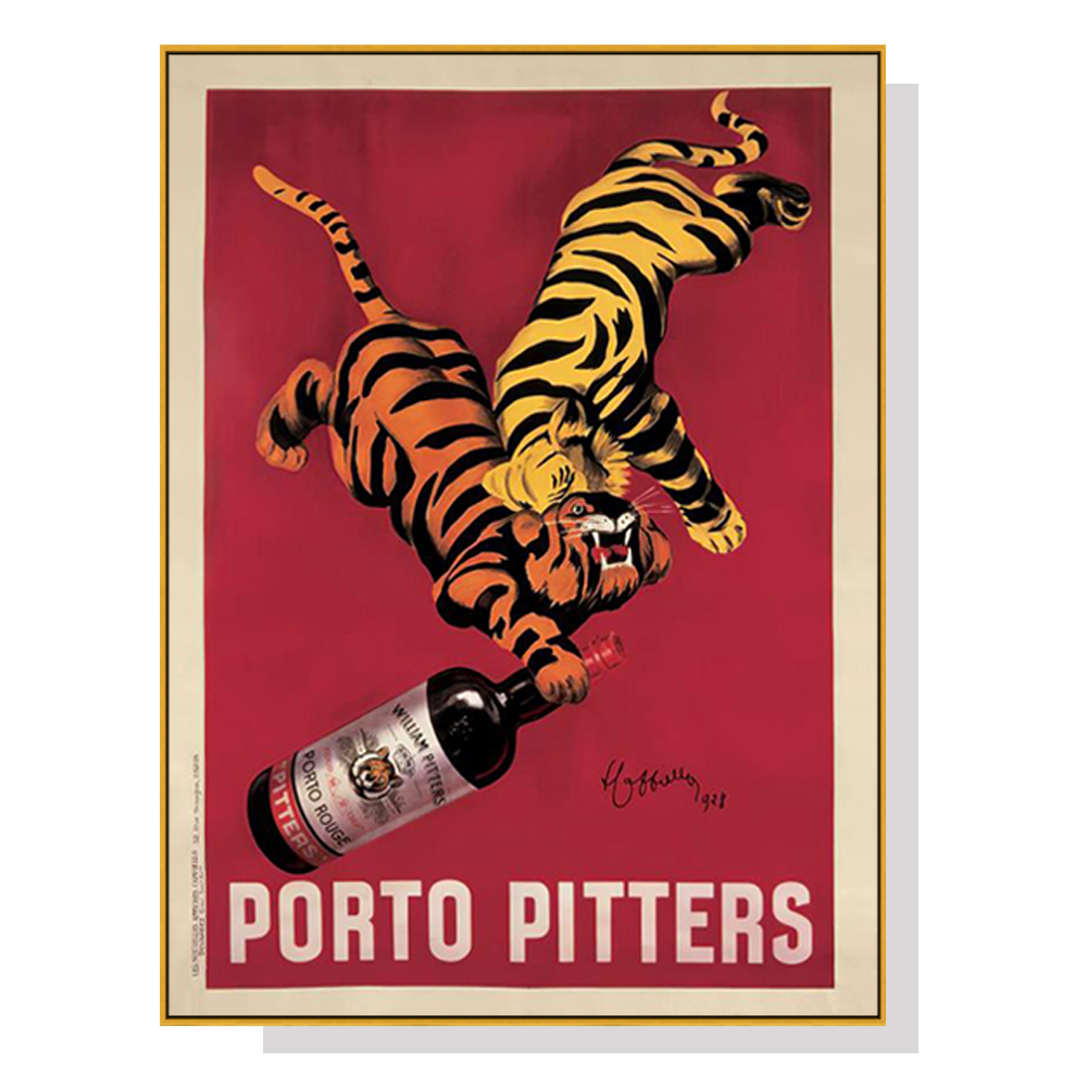 V207-19063-130761-00 Wall Art 100cmx150cm Porto Pitters Vintage Gold Frame Canvas - Image 1