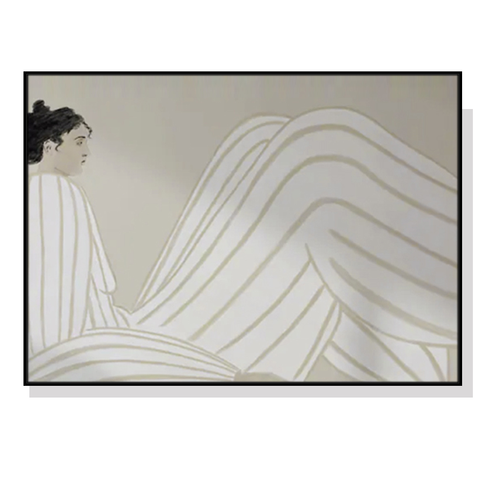 V207-1914-85665-00 Wall Art 50cmx70cm Abstract Lady Black Frame Canvas - Image 1