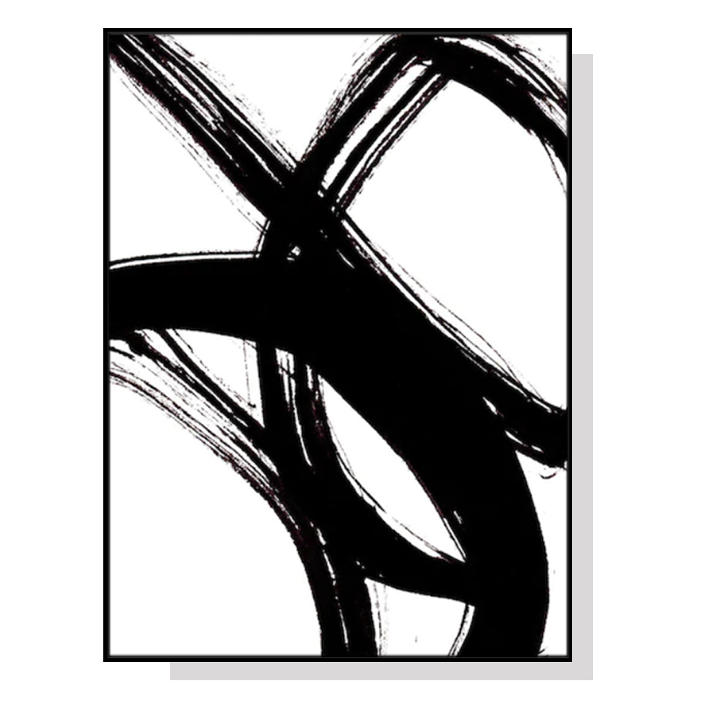 V207-1962-87359-00 Wall Art 80cmx120cm Minimalist Black Artwork Black Frame Canvas - Image 1