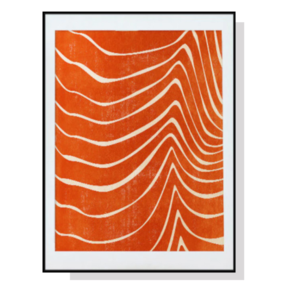 V207-19983-97778-00 Wall Art 100cmx150cm Abstract Orange Black Frame Canvas - Image 1