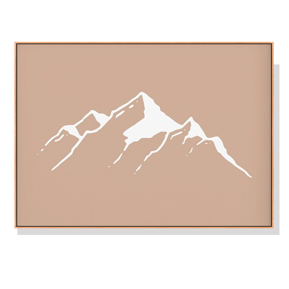 V207-20132-97588-00 Wall Art 80cmx120cm Black White Mountain 3 Sets White Frame Canvas - Image 1
