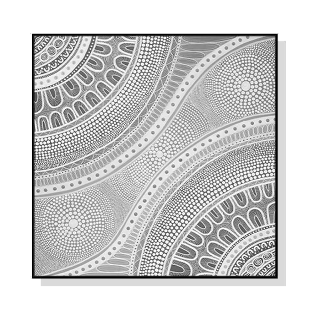 V207-2037-88982-00 Wall Art 60cmx60cm Nayiri Bami Black Frame Canvas - Image 1