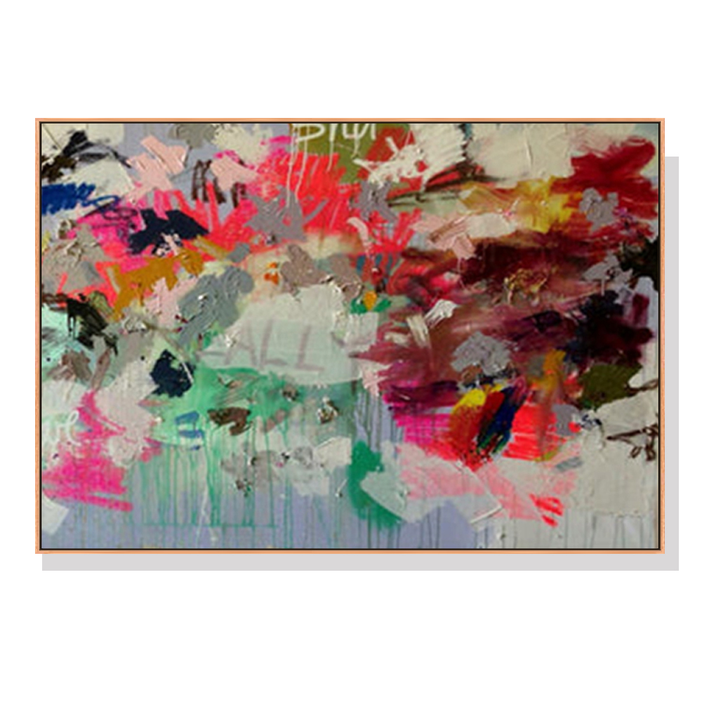 V207-2056-89003-00 Wall Art 60cmx90cm Abstract Free Flow Wood Frame Canvas - Image 1