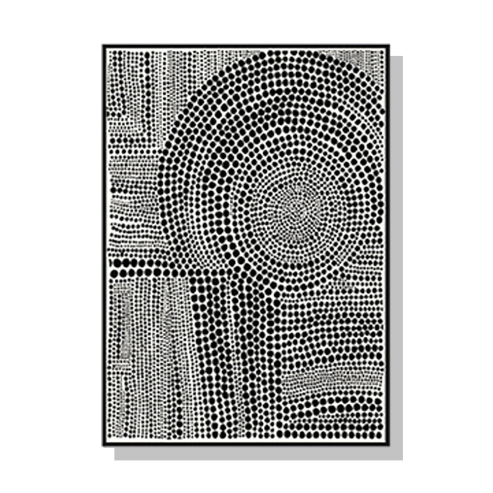 V207-2072-88987-00 Wall Art 50cmx70cm Clustered Dots B Black Frame Canvas - Image 1