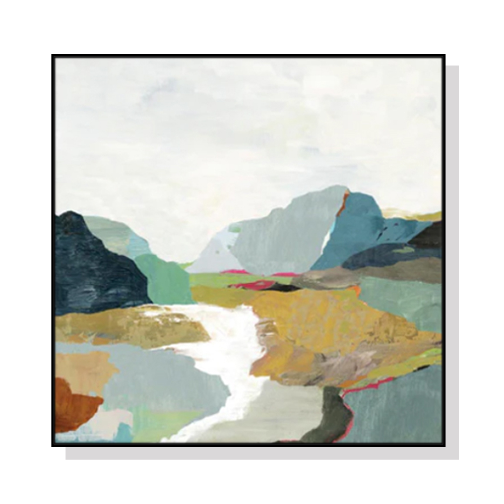 V207-2112-89652-00 Wall Art 70cmx70cm September Afternoon Black Frame Canvas - Image 1