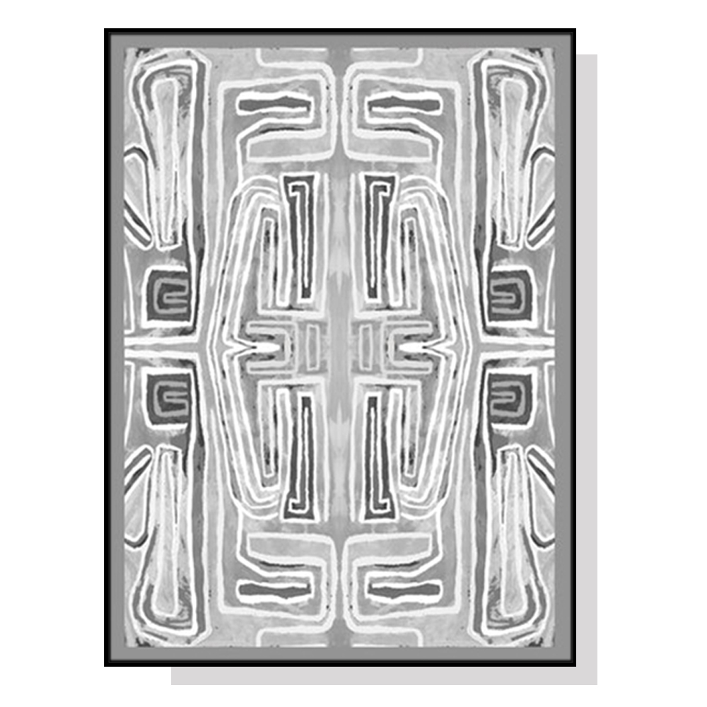 V207-21171-97527-00 Wall Art 40cmx60cm Abstract Mountain Black Frame Canvas - Image 1