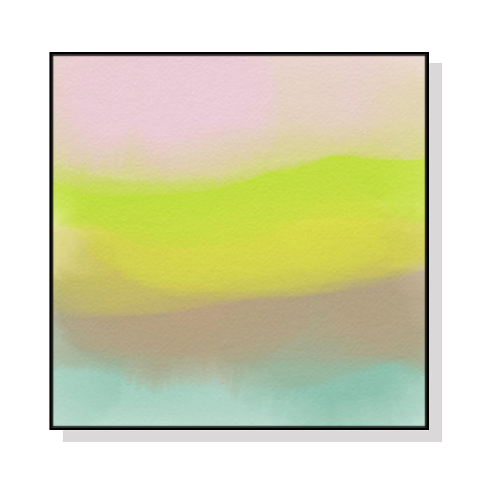V207-22032-96732-00 Wall Art 90cmx90cm Colorful Watercolor Black Frame Canvas - Image 1
