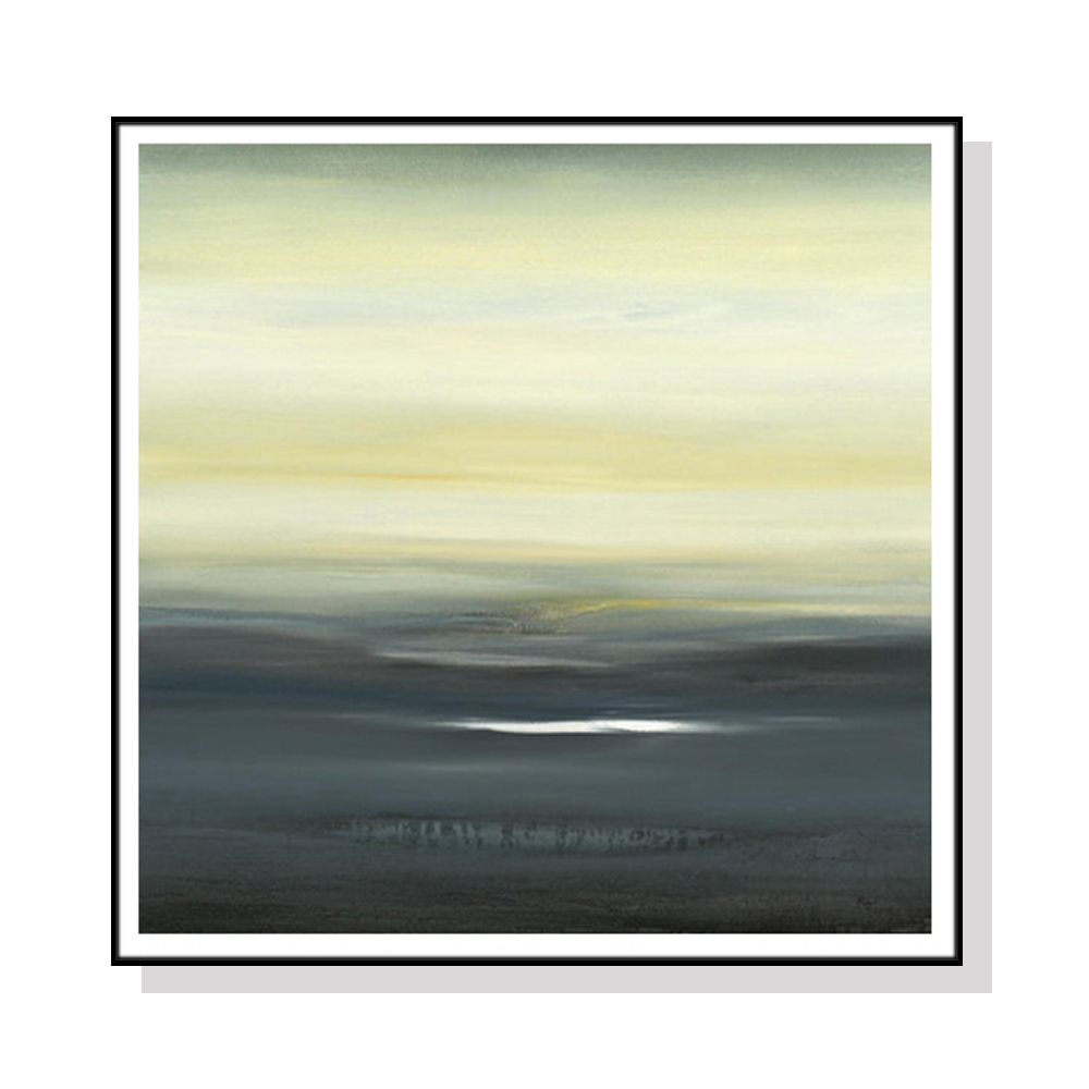 V207-22363-97349-00 Wall Art 100cmx100cm Land of Serenity Black Frame Canvas - Image 1