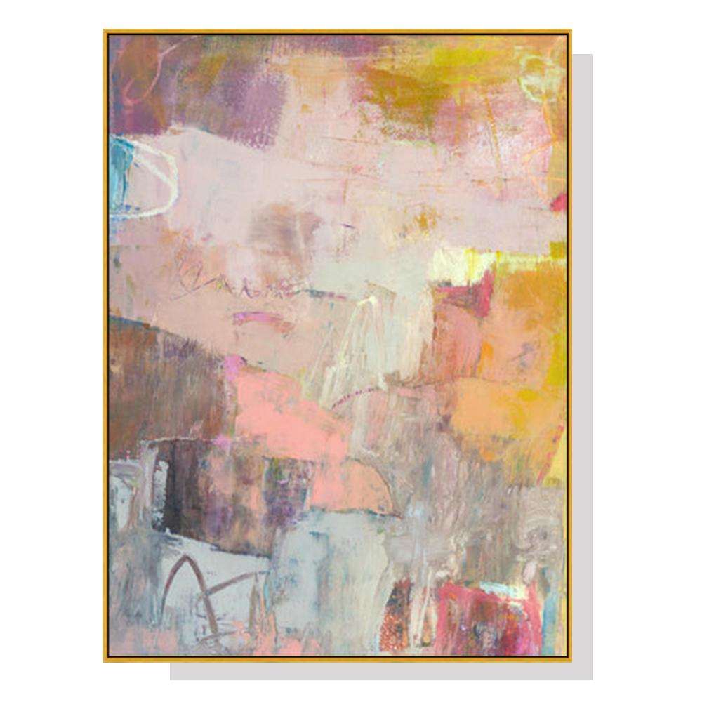 V207-2240-94313-00 Wall Art 50cmx70cm Lann II Gold Frame Canvas - Image 1