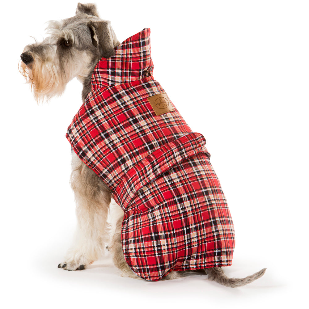 V208-CSTR-35-71909-00 Tartan Red Dog Coat 35cm - Image 1