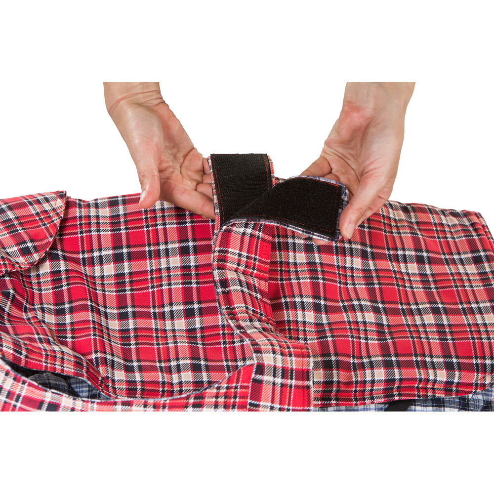 V208-CSTR-45-71907-00 Tartan Red Dog Coat 45cm - Image 1