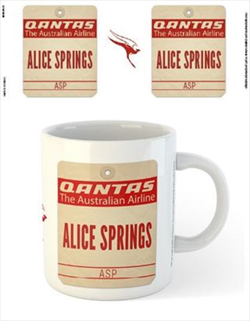 V210-2464018-69954-00 Qantas - Alice Springs Destination Tag Mug - Image 1