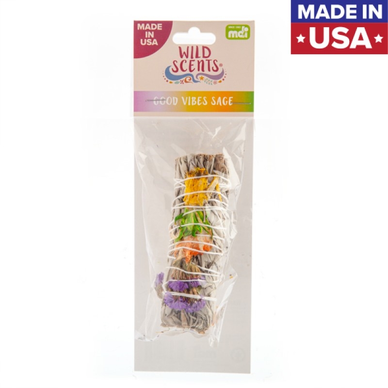 V210-2613649-SDC_2613649_2020-21-12-11-33-57-00 Wild Scents Good Vibes Sage & Herbs Smudge Stick - Image 1