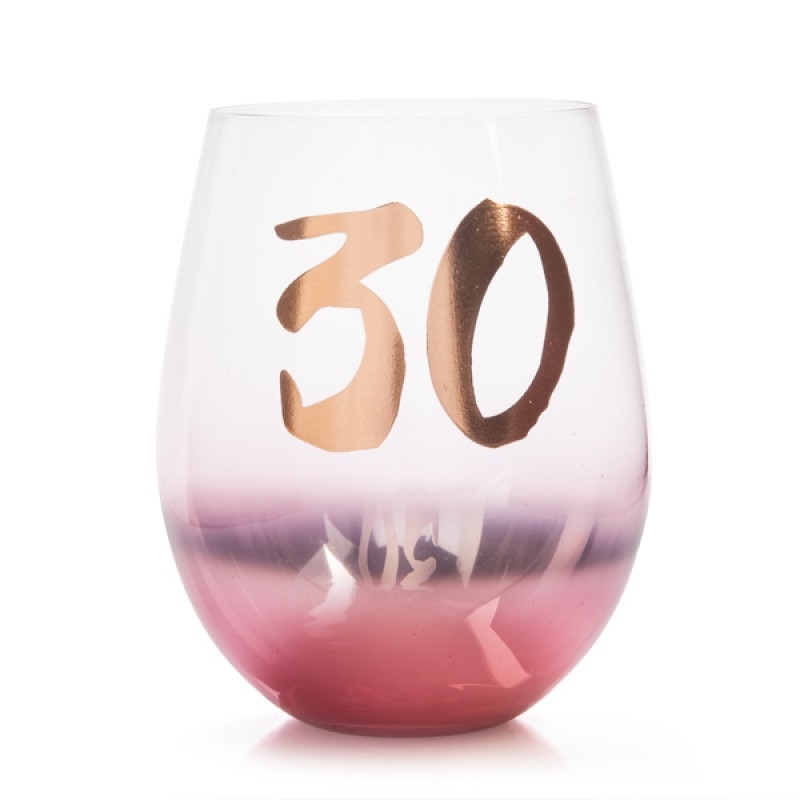 V210-2670247-SDC_2670247_2022-22-2-10-05-12-00 30th Birthday Blush Stemless Glass - Image 1