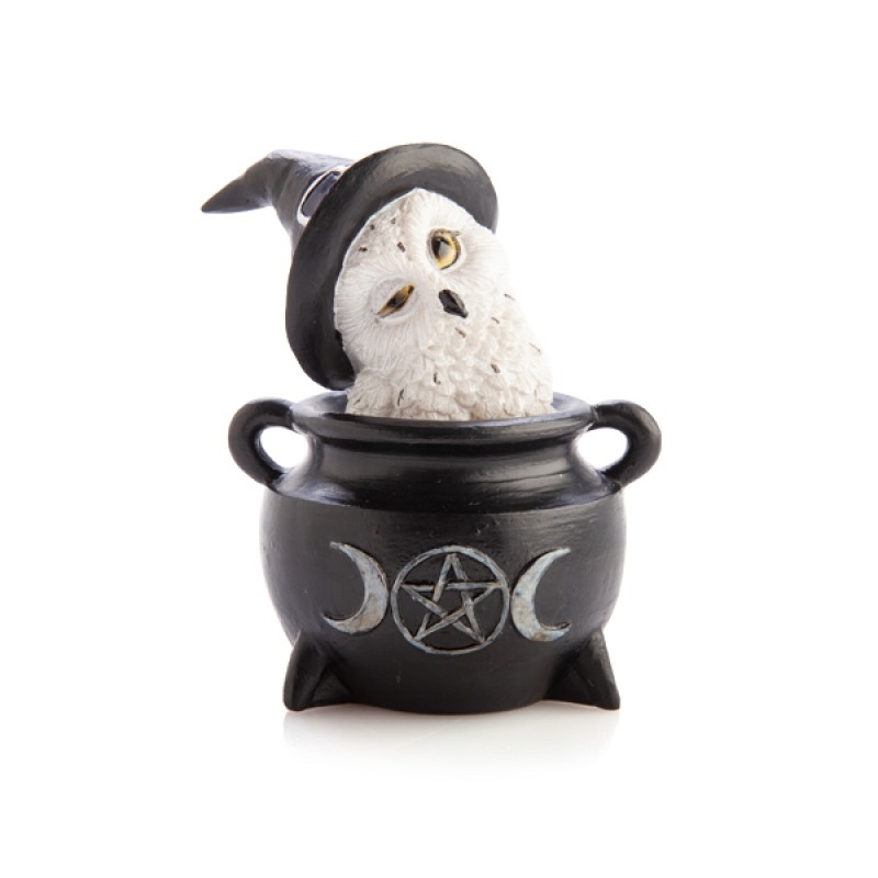 V210-2670739-SDC_2670739_2022-25-2-16-50-29-00 Snowy Owl Cauldron Figurine - Image 1