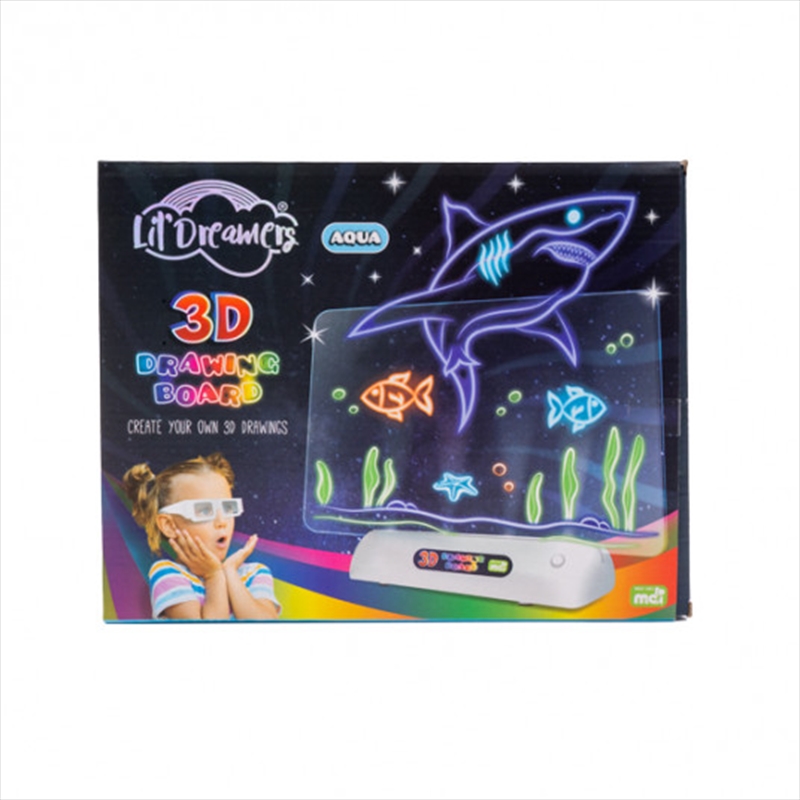 V210-2802727-89322-00 Lil Dreamers Aqua World's Sea Animals 3D Illuminate Drawing Board - Image 1