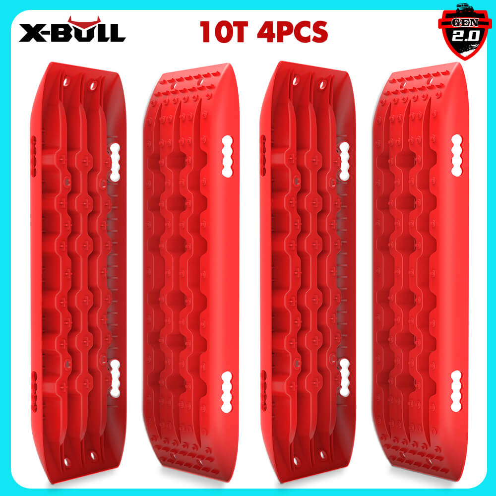 V211-AUEB-XBST001-2-35592-00 X-BULL Recovery tracks 10T Sand Mud Snow 2 pairs Offroad 4WD 4x4 2pc 91cm Gen 2.0 - red - Image 1