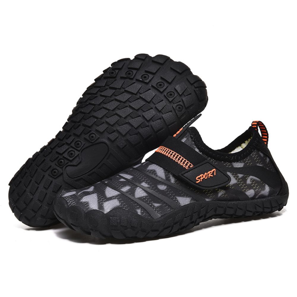 V213-02WS-A-K-BLK3_pAwKGA2_1 Kids Water Shoes Barefoot Quick Dry Aqua Sports Shoes Boys Girls (Pattern Printed) - Black Size Bigkid US3 = EU34 - Image 1
