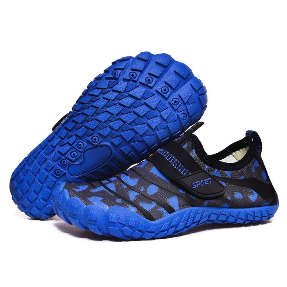 V213-02WS-A-K-BLU65_43SDYmC_1 Kids Water Shoes Barefoot Quick Dry Aqua Sports Shoes Boys Girls (Pattern Printed) - Blue Size Bigkid US6.5 = EU38 - Image 1
