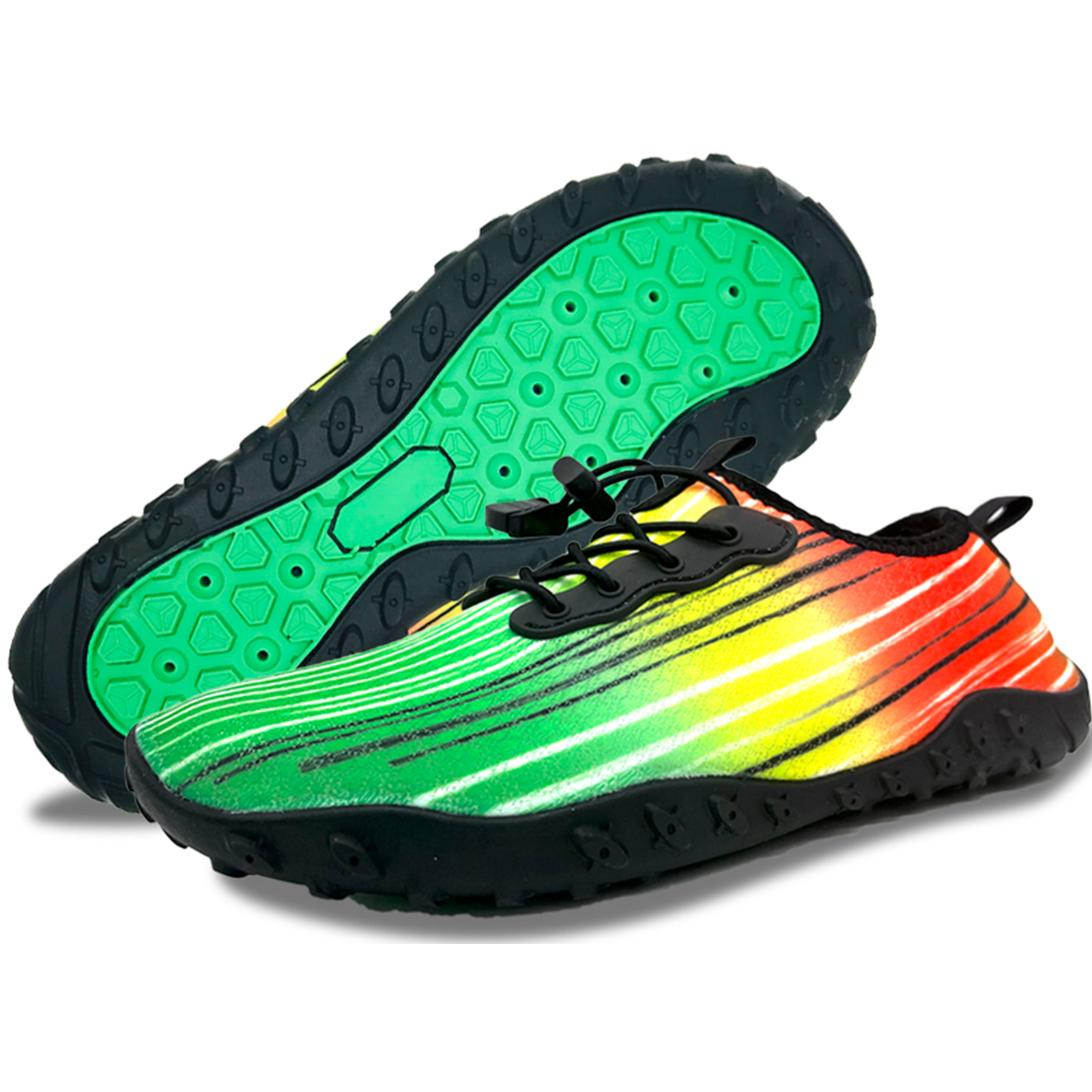 V213-05WS-A-G-GRN9-h8G2eKB-00 Water Shoes for Men and Women Soft Breathable Slip-on Aqua Shoes Aqua Socks for Swim Beach Pool Surf Yoga (Green Size US 9) - Image 1