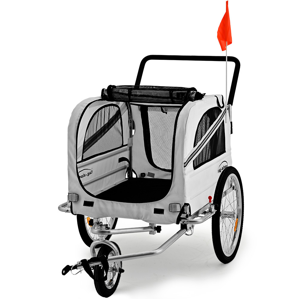V219-BCAPBTTATSGA-225327-00 TAG-ALONG Pet & Cargo Jogger Bike Trailer, Pull Behind Bicycle Trailer Carrier Stroller, Grey - Image 1